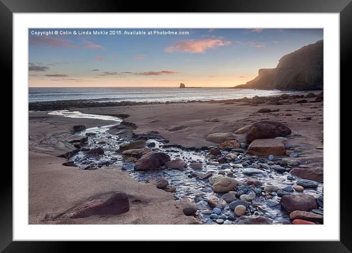 Sunrise, Saltwick Bay Framed Mounted Print by Colin & Linda McKie