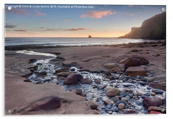 Sunrise, Saltwick Bay Acrylic by Colin & Linda McKie