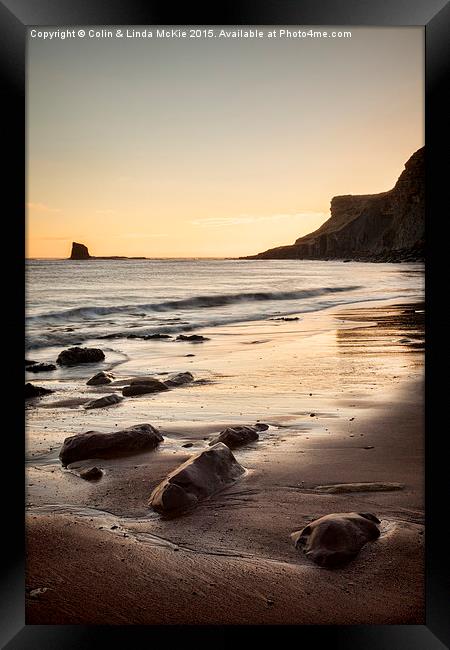 Sunrise, Saltwick Bay Framed Print by Colin & Linda McKie