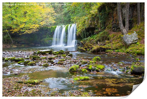  Waterfalls at Brecon Print by Graham Light