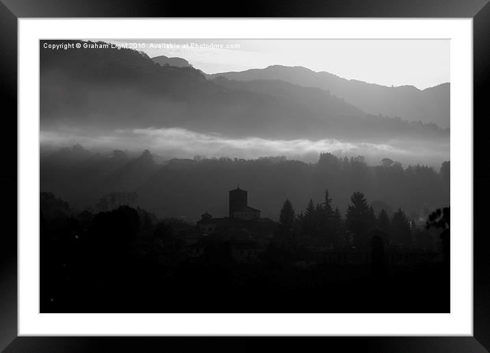  Early morning mist in the Sercio vally and Appeni Framed Mounted Print by Graham Light