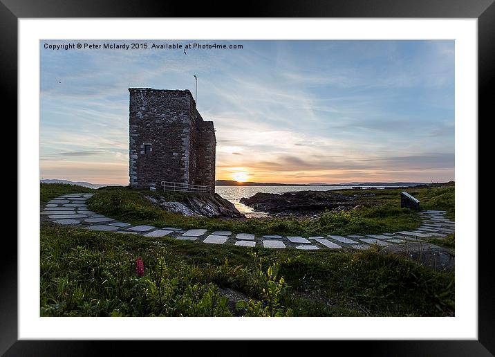  Portencross Castle at sunset  Framed Mounted Print by Peter Mclardy