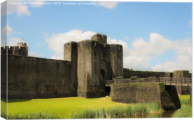 Caerphilly Castle, Wales Canvas Print by Stewart Nicolaou