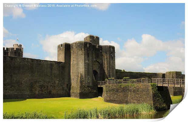 Caerphilly Castle, Wales Print by Stewart Nicolaou
