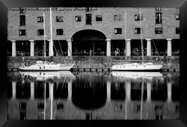  Albert Dock Black & White Framed Print by Sandra Buchanan