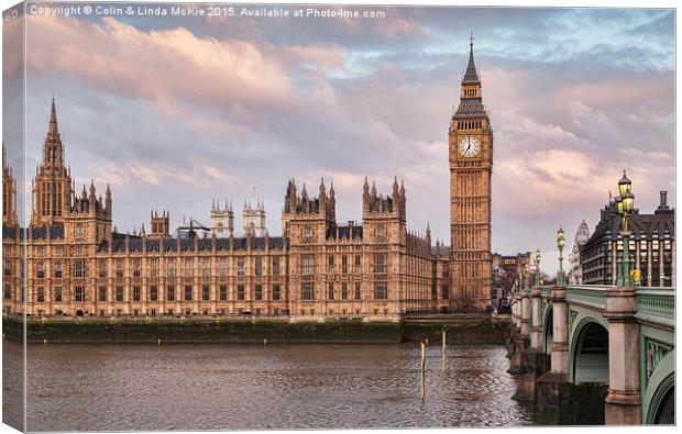  Westminster Morning Canvas Print by Colin & Linda McKie