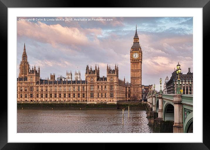  Westminster Morning Framed Mounted Print by Colin & Linda McKie