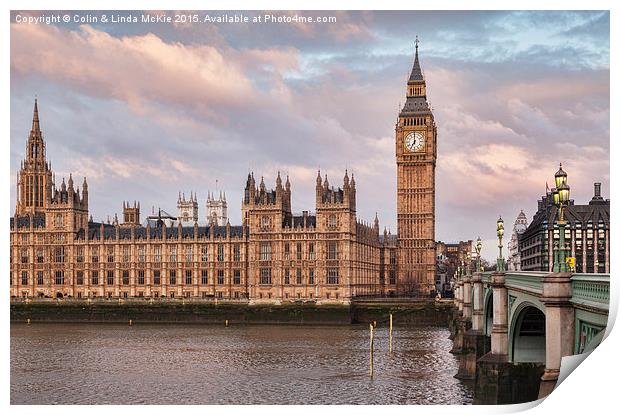  Westminster Morning Print by Colin & Linda McKie