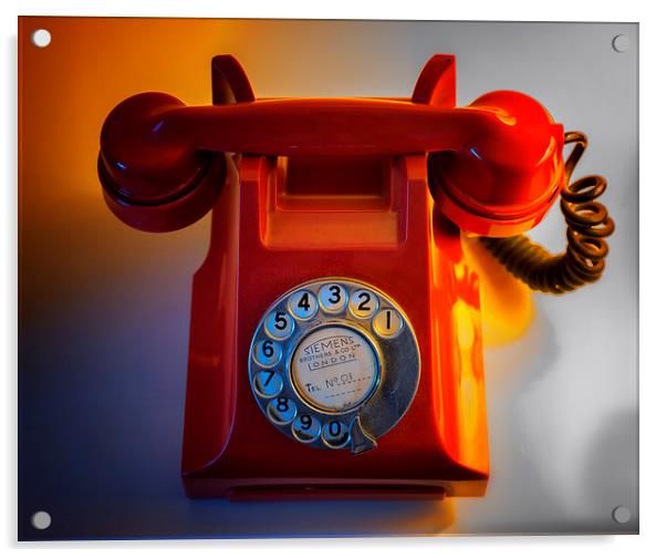  Red Telephone Acrylic by John Baker