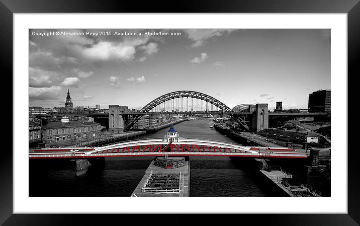  Tyne Bridges Framed Mounted Print by Alexander Perry