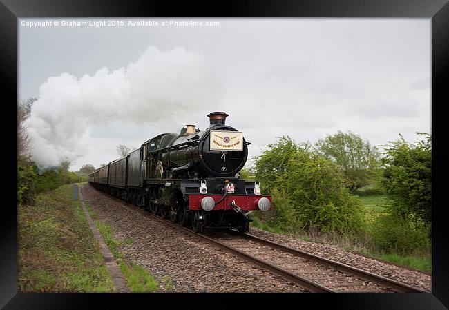 The Cheltenham Flyer Steam train passing near Swin Framed Print by Graham Light