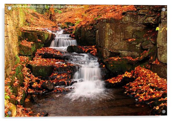  Lumsdale waterfalls near Matlock,Derbyshire Acrylic by sharon turner