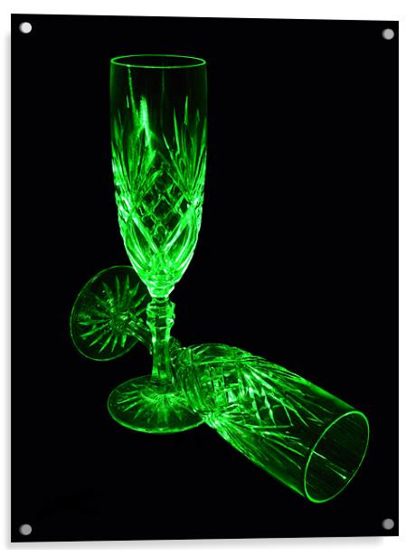 Champagne flutes Acrylic by Chris Day