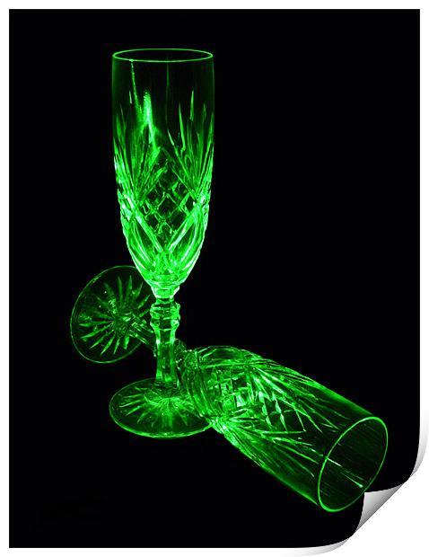 Champagne flutes Print by Chris Day
