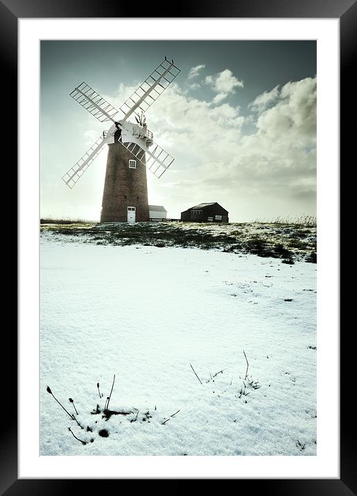 Mill in Snow Framed Mounted Print by Stephen Mole