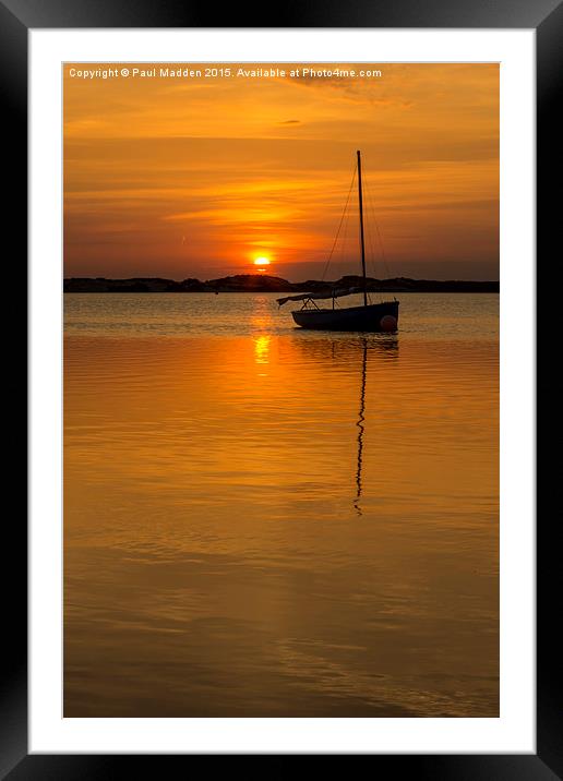 Golden skies Framed Mounted Print by Paul Madden