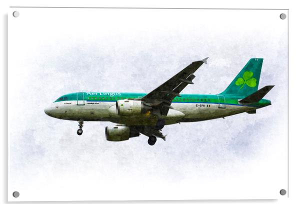 Aer Lingus Airbus A319 Art Acrylic by David Pyatt