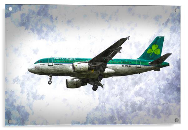 Aer Lingus Airbus A319 Art Acrylic by David Pyatt