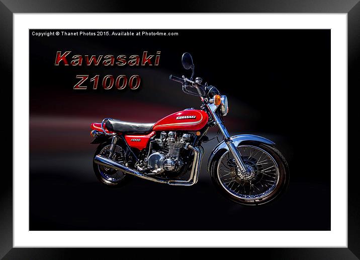  Kawasaki Z1000 Framed Mounted Print by Thanet Photos