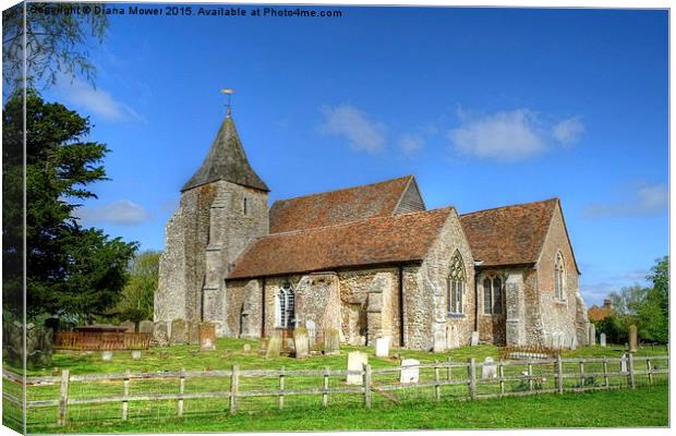  St Clements Church Old Romney Canvas Print by Diana Mower