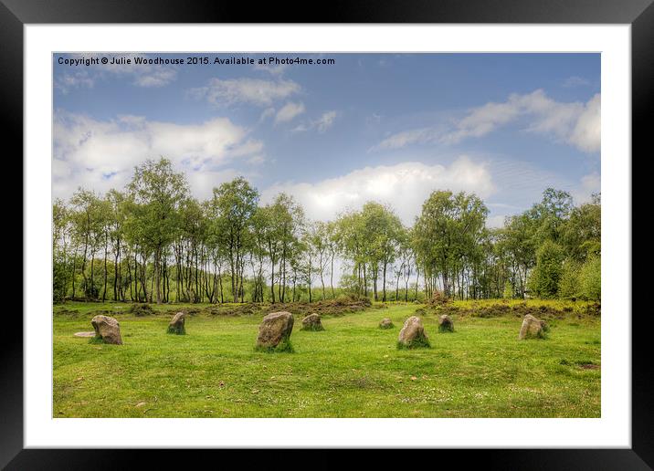 Nine Ladies Stone Circle Framed Mounted Print by Julie Woodhouse