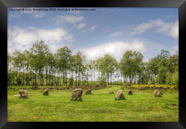 Nine Ladies Stone Circle Framed Print by Julie Woodhouse