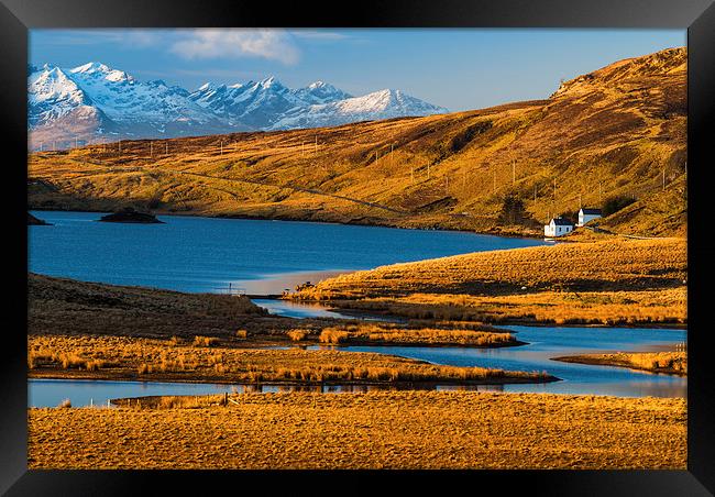 Loch Fada and the Black Cuillins, Isle of Skye Framed Print by David Ross