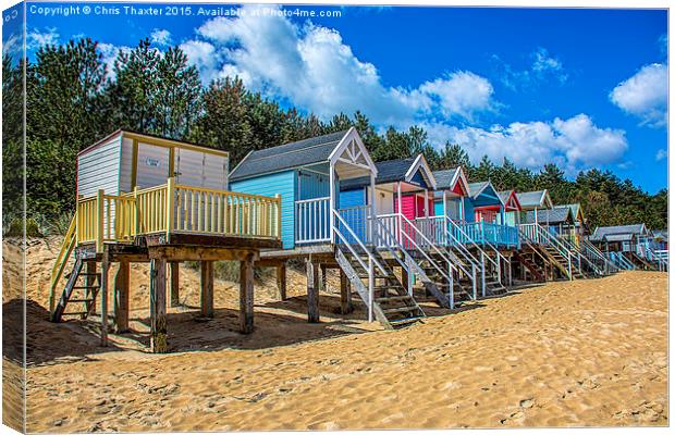  Coloured Beach Huts 3 Canvas Print by Chris Thaxter