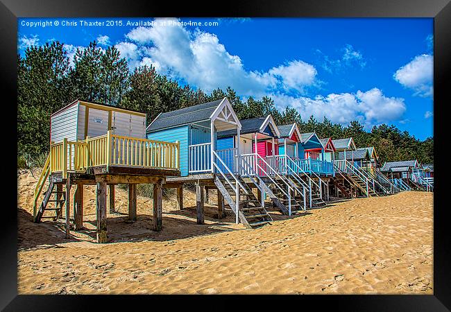  Coloured Beach Huts 3 Framed Print by Chris Thaxter