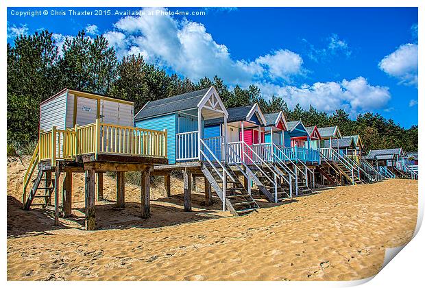  Coloured Beach Huts 3 Print by Chris Thaxter