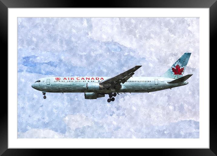 Air Canada Boeing 767 Art Framed Mounted Print by David Pyatt