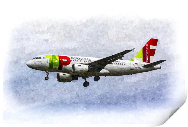 Air Portugal Airbus A319 Art Print by David Pyatt