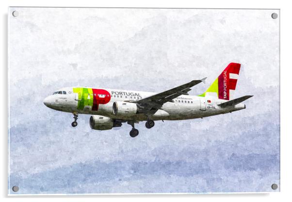 Air Portugal Airbus A319 Art Acrylic by David Pyatt