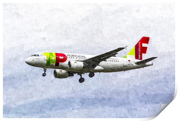 Air Portugal Airbus A319 Art Print by David Pyatt