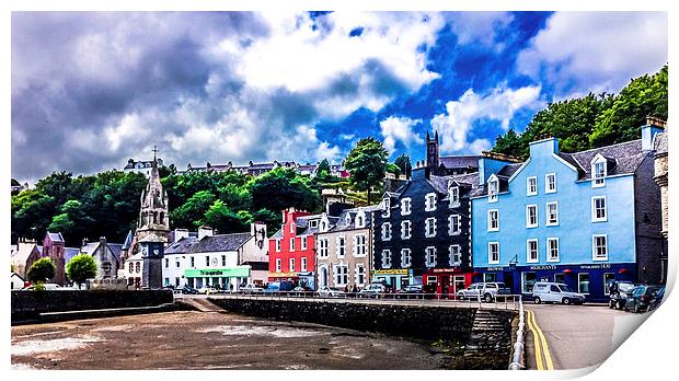 Painted houses in Tobermory Isle of Mull  Scotland Print by Naylor's Photography