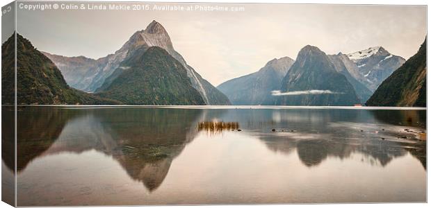 Mitre Peak, Milford Sound, in Early Morning Canvas Print by Colin & Linda McKie