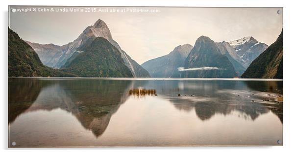 Mitre Peak, Milford Sound, in Early Morning Acrylic by Colin & Linda McKie