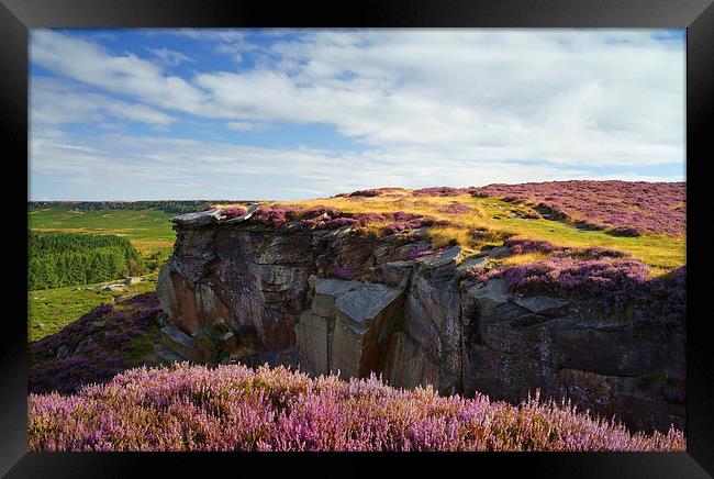 View along Burbage Rocks and Valley  Framed Print by Darren Galpin