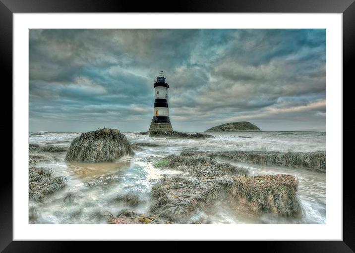 Trwyn Du Lighthouse Framed Mounted Print by Jason Green