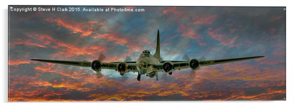  B-17 Flying Fortress At Sunset Acrylic by Steve H Clark