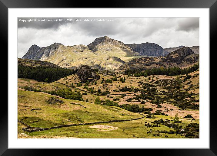 Langdale Pikes Framed Mounted Print by David Lewins (LRPS)