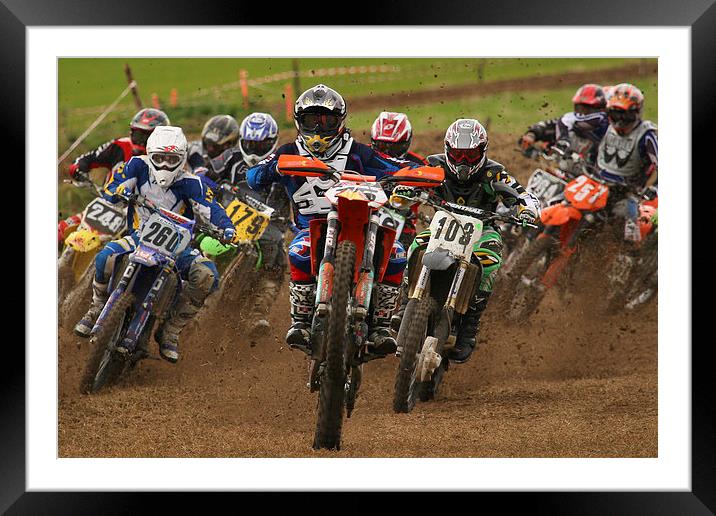  Motocross bikes Framed Mounted Print by Oxon Images