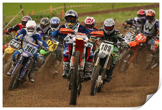  Motocross bikes Print by Oxon Images