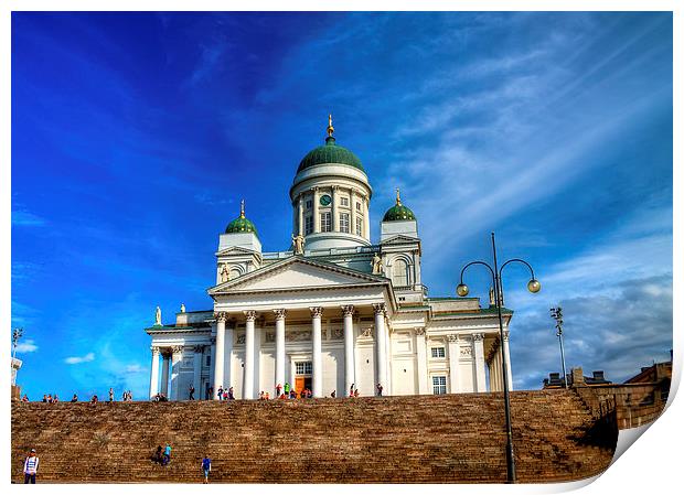 Helsinki Cathedral on a Sunny Day Print by Juha Remes