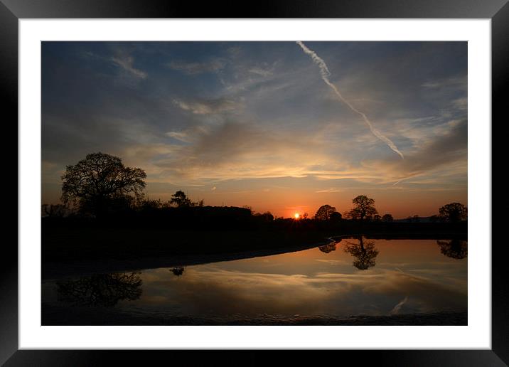  Sunset Vapour Trail Framed Mounted Print by Shaun Cope