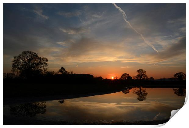  Sunset Vapour Trail Print by Shaun Cope