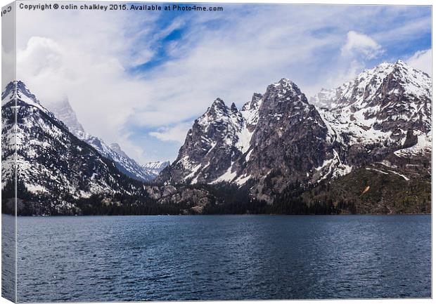  Jenny Lake in the Grand Teton National Park Canvas Print by colin chalkley