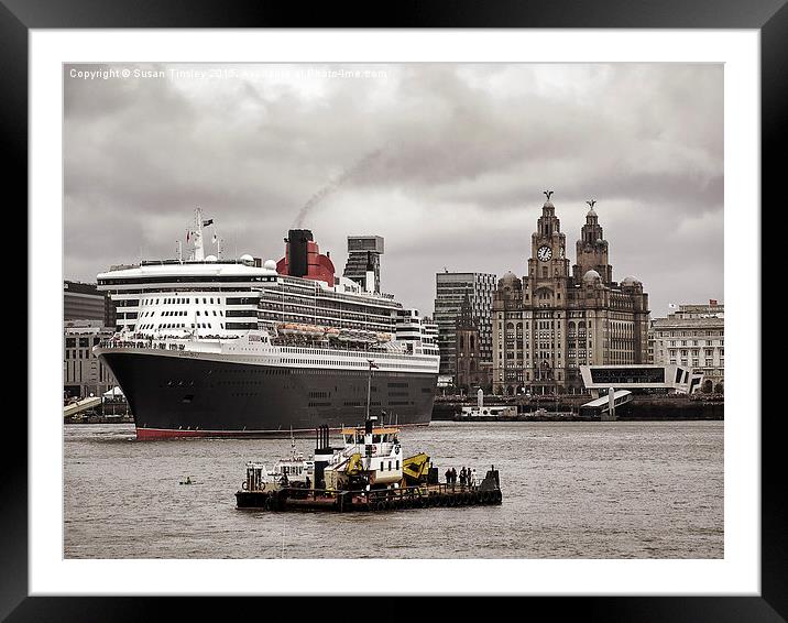 Queen Mary 2 River Dance Framed Mounted Print by Susan Tinsley