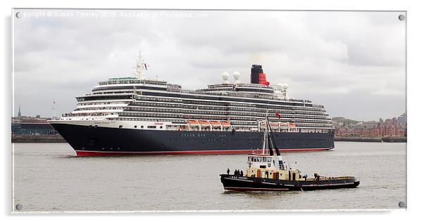 Cunard Queen Victoria Acrylic by Susan Tinsley