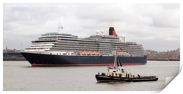 Cunard Queen Victoria Print by Susan Tinsley